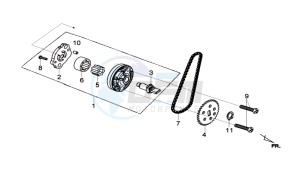 JOYMAX 125 drawing OILPUMP / V-SNAAR OILPUMP