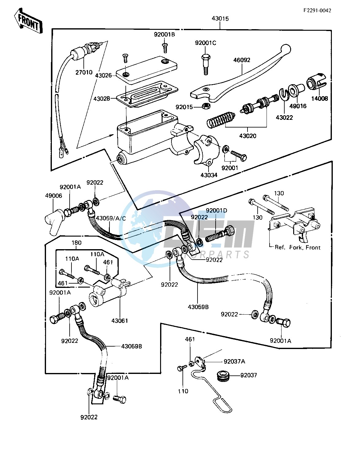 FRONT MASTER CYLINDER -- 81-82 H1_H2- -