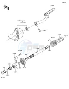 KLX110 KLX110CJF EU drawing Kickstarter Mechanism