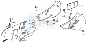 CRM75R drawing SIDE COVER/OIL TANK