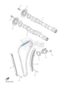 YZF-R1 YZF-R1E 998 R1 (2SG3) drawing CAMSHAFT & CHAIN