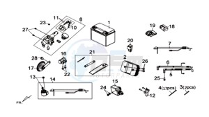 MAXSYM 600 I ABS EXECUTIVE EURO4 L7 drawing ELECTRICAL PART - BATTERY