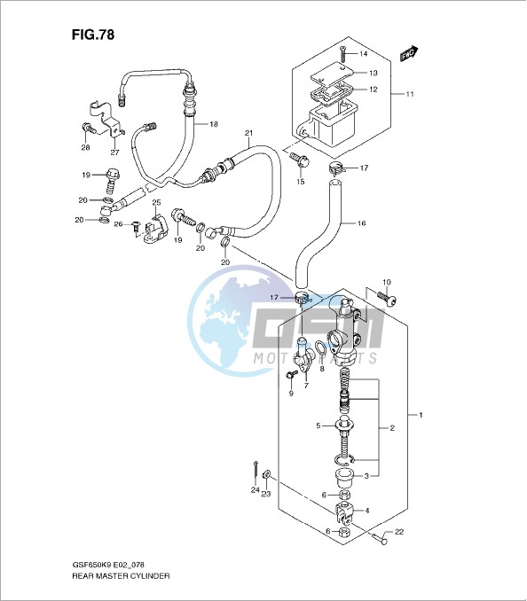 REAR MASTER CYLINDER (GSF650AK9/SAK9/UAK9/SUAK9/AL0/SAL0/UAL0/SUAL0)