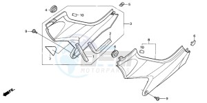 CB600F HORNET S drawing SIDE COVER (CB600F3/4/5/6)