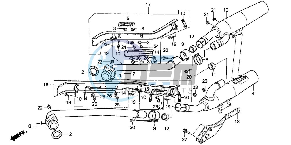 EXHAUST MUFFLER (VT1100CS/CT)