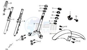 JOYRIDE 125 drawing FRONT FORK/ FRONT FENDER