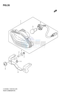 LT-Z400 (E28-E33) drawing REAR COMBINATION (LT-Z400L1 E33)