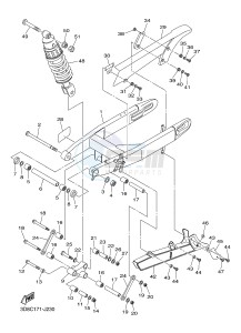 XVS1300A MIDNIGHT STAR (12C7) drawing REAR ARM & SUSPENSION