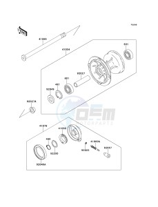 KLX 650 D [KLX650R] (D1) [KLX650R] drawing FRONT HUB