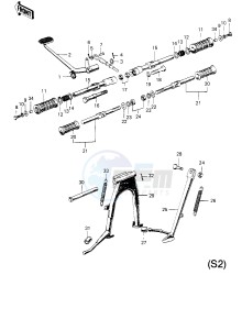 S2 A [MACH II] (-A) 350 [MACH II] drawing FOOTRESTS_STANDS_BRAKE PEDAL -- S2- -