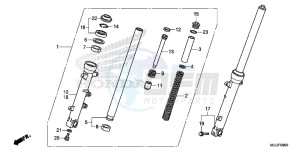 NC750XE NC750X Europe Direct - (ED) drawing FRONT FORK