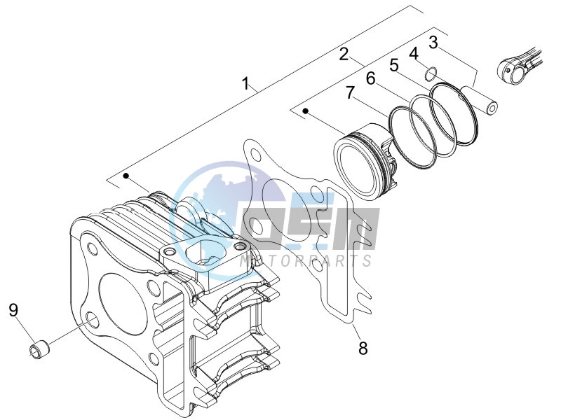 Cylinder - piston - wrist pin unit