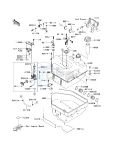 KVF 750 B (BRUTE FORCE 750 4X4I) (B6F-B7FA) A6F drawing FUEL TANK -- A6F- -