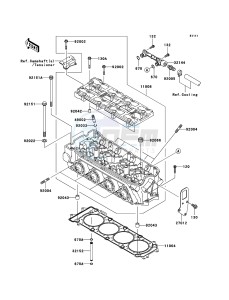 JET SKI STX-12F JT1200D7F FR drawing Cylinder Head