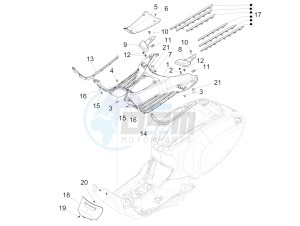 PRIMAVERA 50 4T 3V E4 30 MPH NOABS 30 Mph (NAFTA) drawing Central cover - Footrests