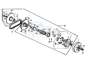 SUPER DUKE - 150 cc drawing DRIVEN PULLEY