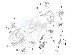 MP3 250 (USA) USA drawing Selectors - Switches - Buttons