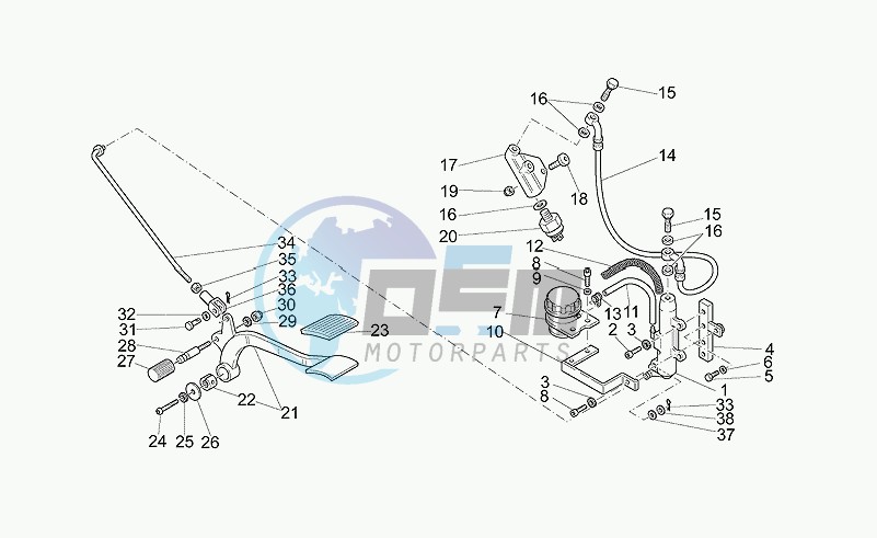 Rear master cylinder