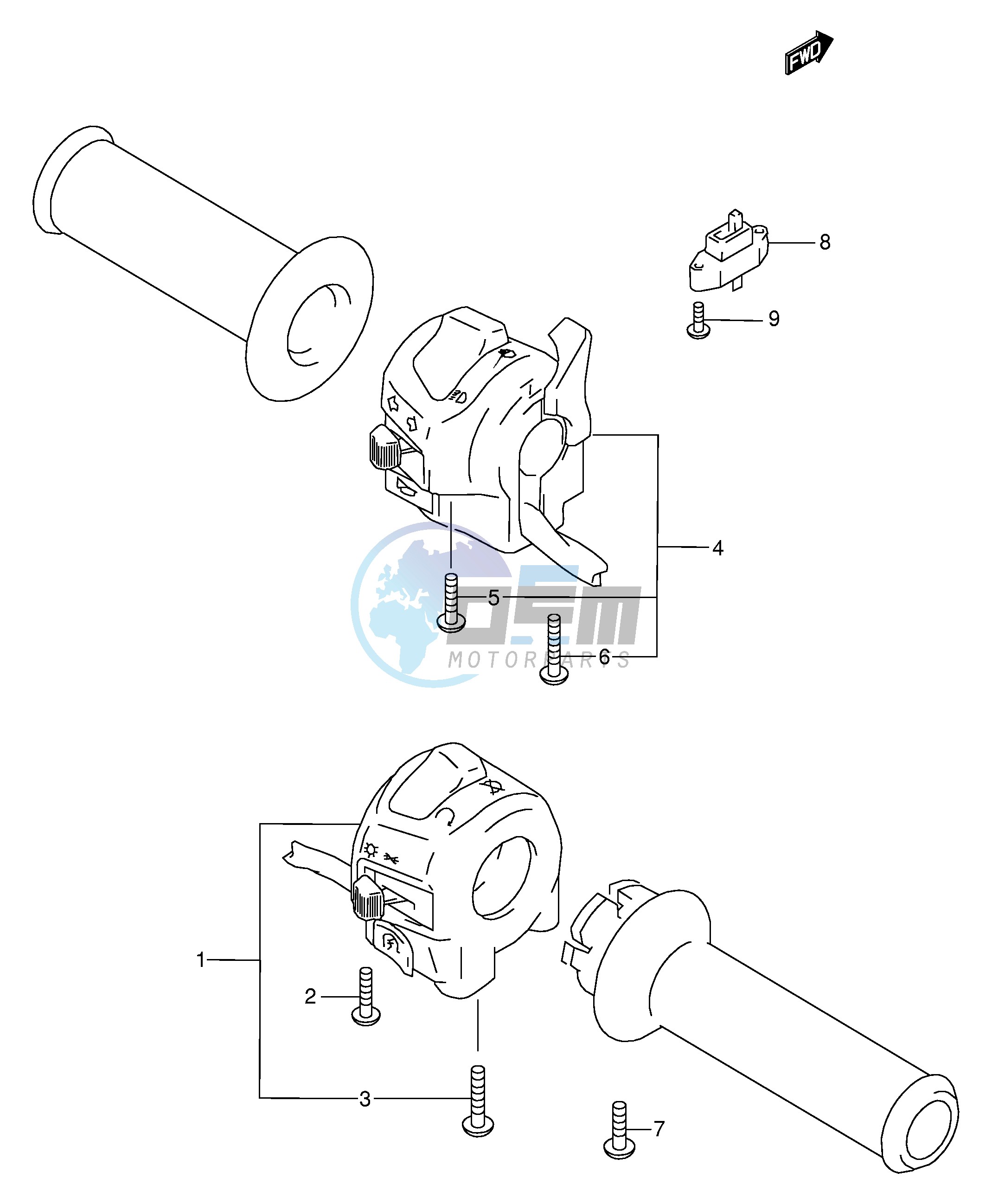 HANDLE SWITCH (MOSEL W X Y K1 K2)