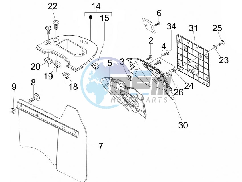 Rear cover - Splash guard