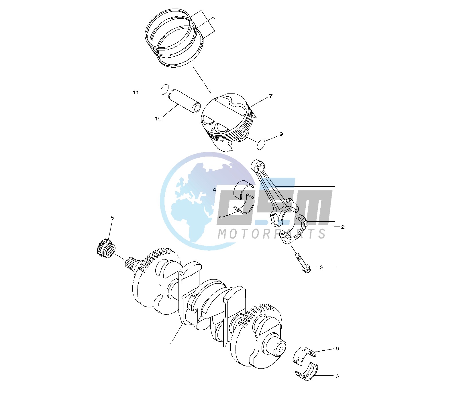 CRANKSHAFT AND PISTON