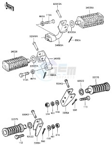 KZ 440 B (B1) drawing FOOTRESTS -- 81 B2- -