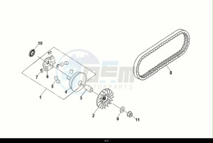 JET 14 125 LC ABS (E5) (XC12WZ-EU) (M1) drawing MOVABLE DRIVE FACE ASSY