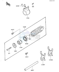 EX 500 A [EX500] (A1-A3) [EX500] drawing GEAR CHANGE DRUM_SHIFT FORK-- S- -