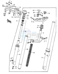 KZ 250 D [KZ250] (D1) [KZ250] drawing FRONT FORK -- 80 D1- -