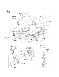 ZX 600 J [ZZR600] (J6F-J8F) J7F drawing STARTER MOTOR