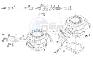 RS 125 E2 - E3 drawing Cylinder - Exhaust valve