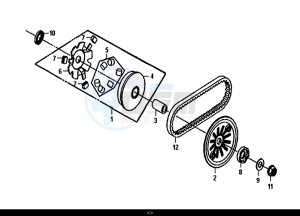 ORBIT II 50 (45 KM/H) (AE05W8-EU) (L8-M0) drawing MOVABLE DRIVE FACE ASSY