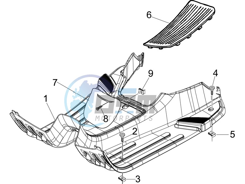 Central cover - Footrests