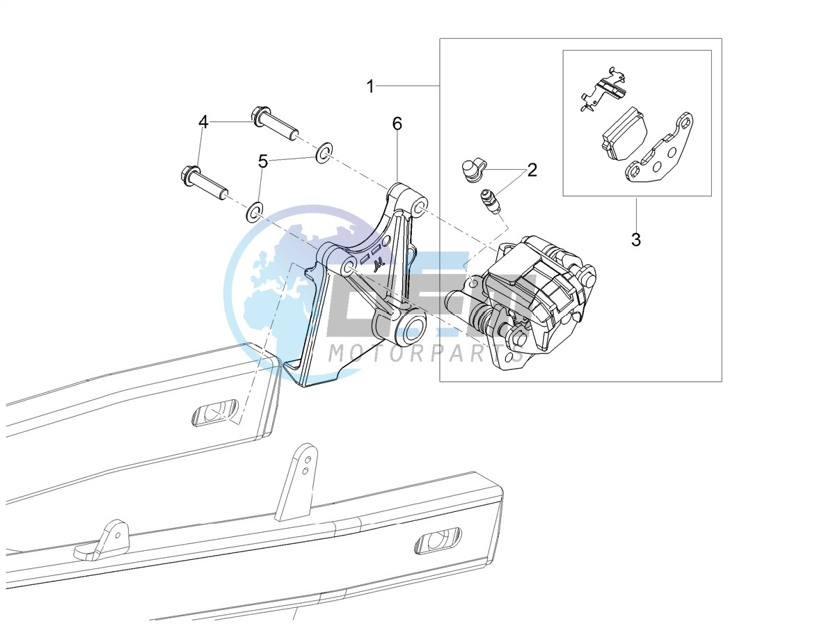 Rear brake caliper