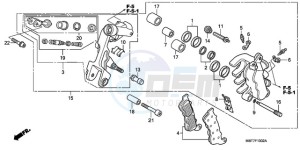 XL1000V9 Ireland - (EK) drawing FRONT BRAKE CALIPER (L.)