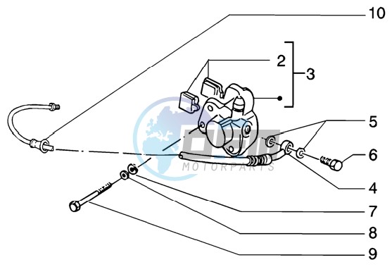 Front brake piping-front brake caliper