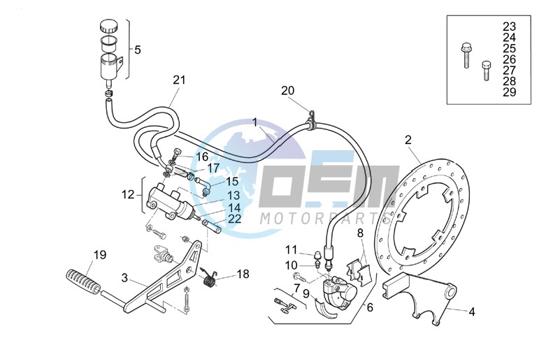 Rear master brake cylinder