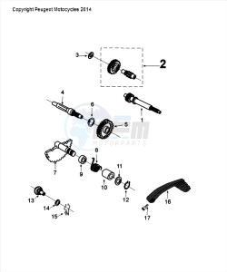 DJANGO 50 4T EVASION drawing GEARBOX AND KICKSTART