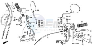 XL1000VA9 France - (F / ABS CMF) drawing HANDLE LEVER/SWITCH/CABLE