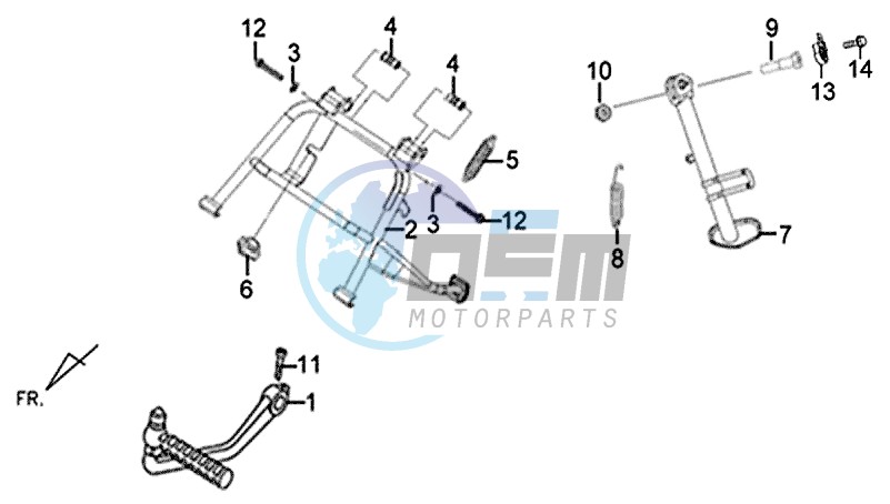 MAIN STAND - KICK STARTER ARM / X'PRO 50 (45 KM/H) (AE05W4-EU) (L4-M1)