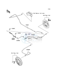 MULE_600 KAF400B9F EU drawing Rear Brake Piping