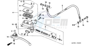 VFR8009 Australia - (U / MME) drawing CLUTCH MASTER CYLINDER