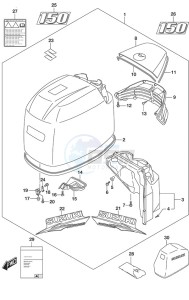 DF 150 drawing Engine Cover (White)