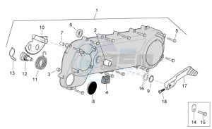 Scarabeo 50 2t e2 (eng. piaggio) drawing Transmission cover