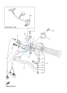 YFM350FWA YFM350DE GRIZZLY 350 4WD (1NSD 1NSE 1NSF) drawing HANDLE SWITCH & LEVER