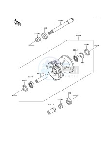 KX 500 E [KX500] (E4-E8) [KX500] drawing FRONT HUB-- KX500-E4_E5- -