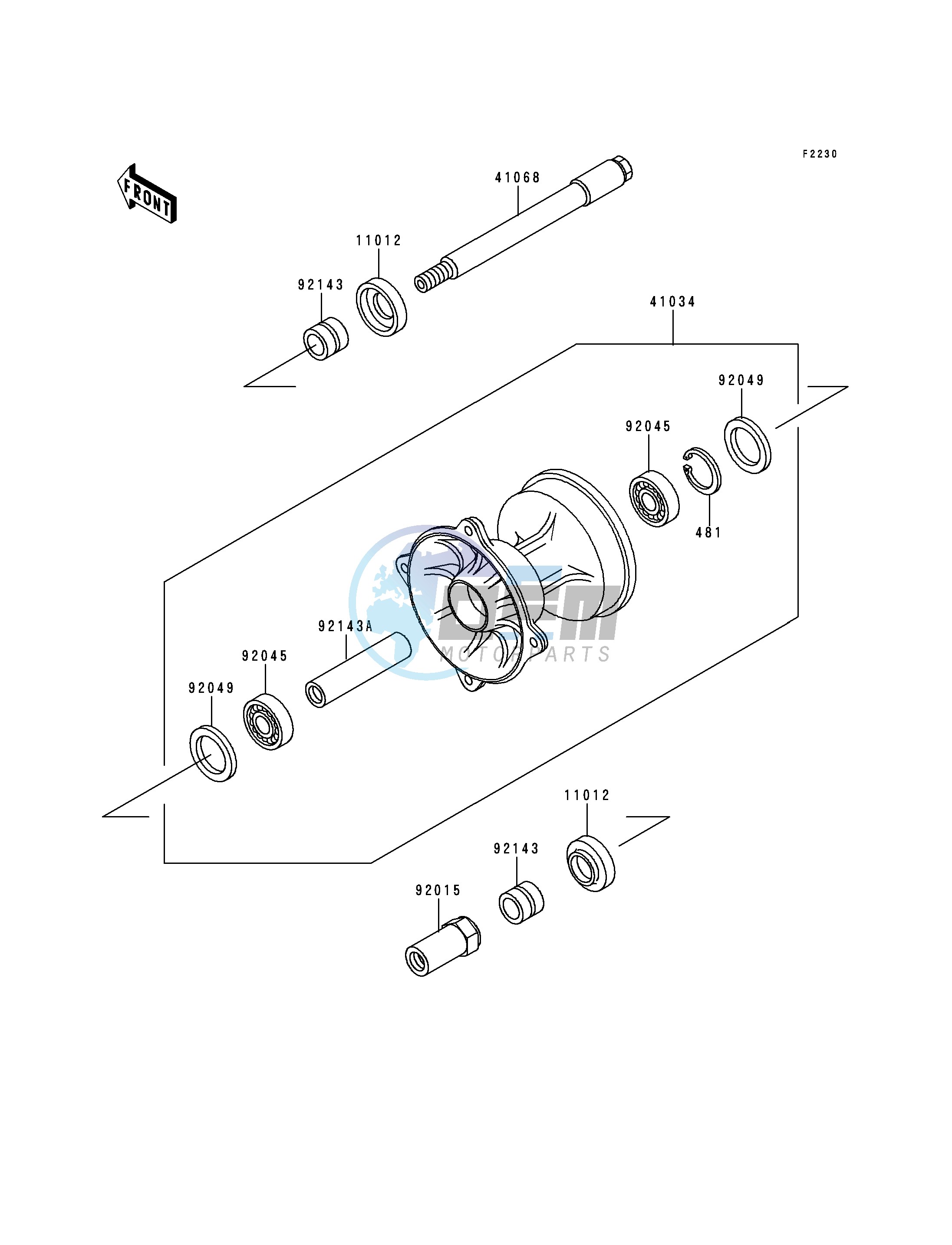 FRONT HUB-- KX500-E4_E5- -