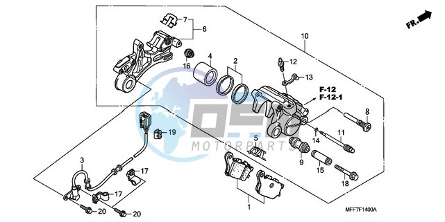 REAR BRAKE CALIPER/ SPEED SENSOR