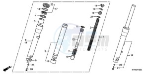 SH300AR9 UK - (E / ABS MKH SPC) drawing FRONT FORK