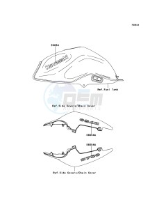 Z750 ZR750LBF FR GB XX (EU ME A(FRICA) drawing Decals(L.Green)(P.A.White)